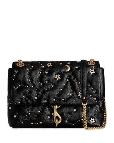 Rebecca Minkoff Edie Flap Shoulder With Celestial Stars In Black