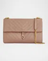 Rebecca Minkoff Large Edie Chevron Embossed Leather Shoulder Bag In Blushing