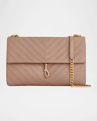 REBECCA MINKOFF EDIE LARGE EMBOSSED LEATHER SHOULDER BAG