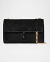 Rebecca Minkoff Large Edie Chevron Embossed Leather Shoulder Bag In Black