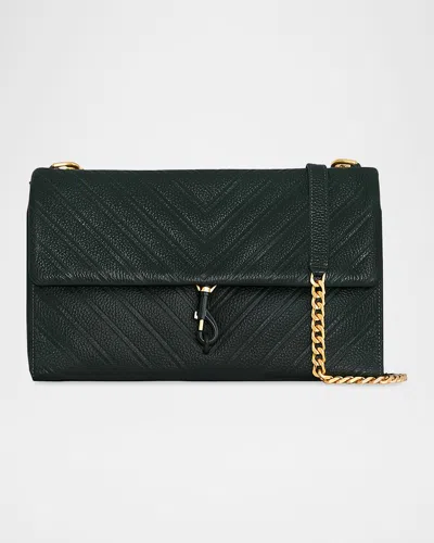 Rebecca Minkoff Edie Large Quilted Leather Shoulder Bag In Dark Envy