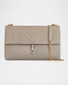 Rebecca Minkoff Large Edie Chevron Embossed Leather Shoulder Bag In Oyster