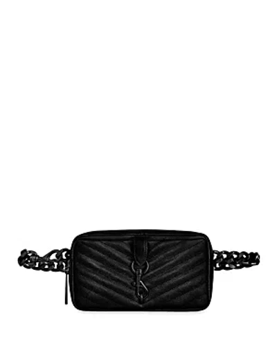 Rebecca Minkoff Edie Quilted Leather Convertible Belt Bag In Black