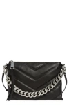 Rebecca Minkoff Edie Maxi Leather Crossbody Bag In Black