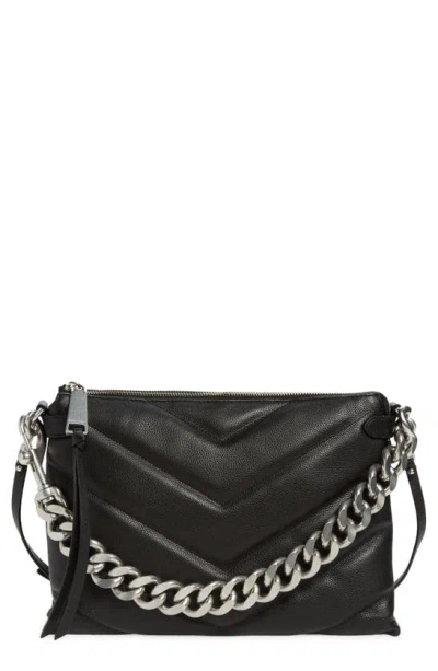 Rebecca Minkoff Edie Maxi Leather Crossbody Bag In Black