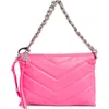 Rebecca Minkoff Edie Maxi Leather Crossbody Bag In Neon Pink