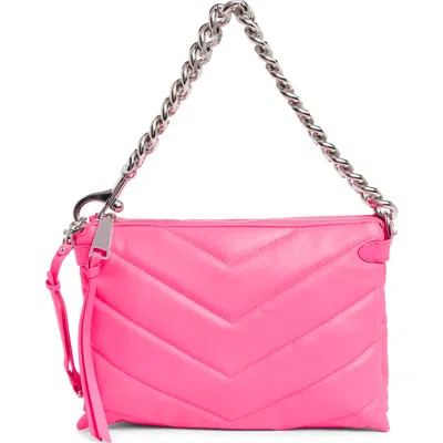 Rebecca Minkoff Edie Maxi Leather Crossbody Bag In Neon Pink