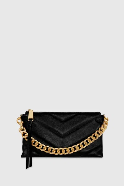 Rebecca Minkoff Edie Maxi Medium Crossbody Bag In Black/antique Brass