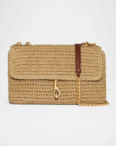 Rebecca Minkoff Edie Medium Crochet Crossbody Bag In Naturaltawny