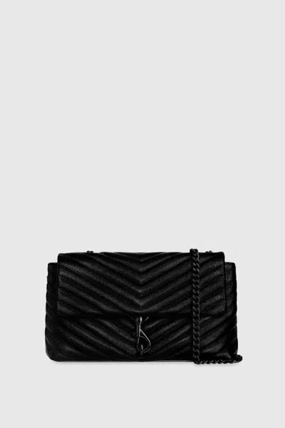 Rebecca Minkoff Edie Medium Crossbody Bag In Black/black Shellac