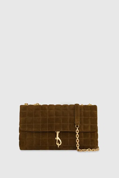 Rebecca Minkoff Edie Medium Crossbody With Square Quilt Bag In Brown