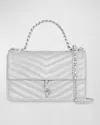 Rebecca Minkoff Edie Mini Metallic Quilted Crossbody Bag In Silver