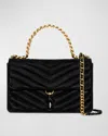 Rebecca Minkoff Edie Mini Quilted Leather Chain Crossbody Bag In Black