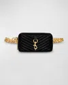 Rebecca Minkoff Edie Quilted Chain Belt Bag In Black