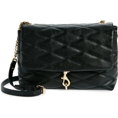 Rebecca Minkoff Edie Quilted Leather Convertible Shoulder Bag In Black