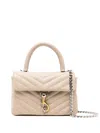 Rebecca Minkoff Edie Quilted Leather Satchel Bag In Neutrals