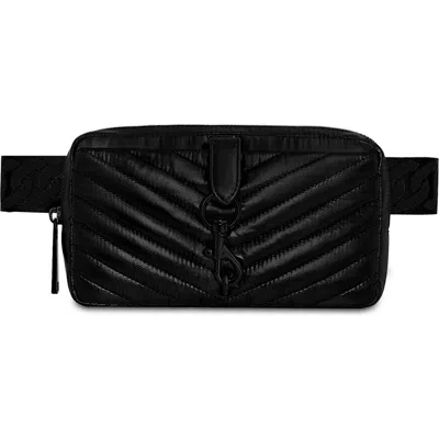 Rebecca Minkoff Edie Quilted Nylon Belt Bag In Black