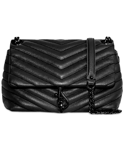 Rebecca Minkoff Edie Small Leather Crossbody In Black