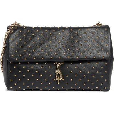 Rebecca Minkoff Edie Star Studded Shoulder Bag In Black