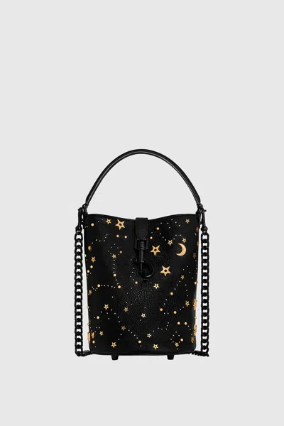 Rebecca Minkoff Edie Top Handle Bucket With Celestial Bag In Black