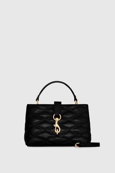 Rebecca Minkoff Edie Top Handle Satchel With Diamond Quilt Bag In Black