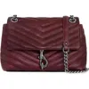 Rebecca Minkoff Edie Tweed Convertible Crossbody Bag In Garnet