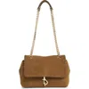Rebecca Minkoff Edie Whipstitch Leather Crossbody In Brown