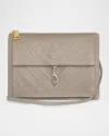 Rebecca Minkoff Edie Chevron Embossed Leather Top Zip Crossbody Bag In Oyster