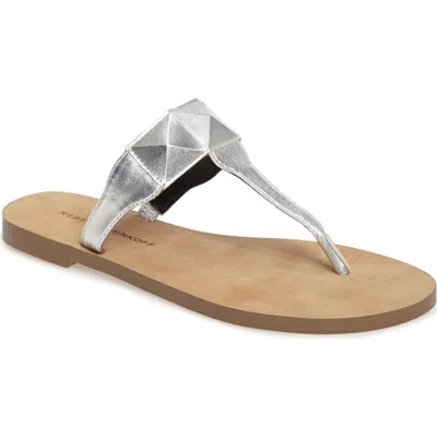 Rebecca Minkoff Eloise Flip Flop Sandal In Silver