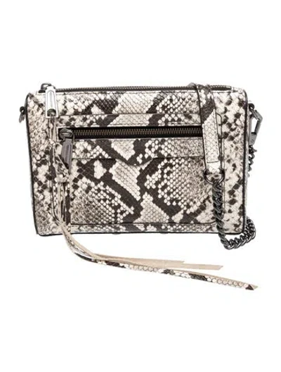 Pre-owned Rebecca Minkoff Embossed Leather Crossbody Bag In Neutral