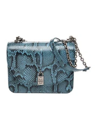 Pre-owned Rebecca Minkoff Embossed Leather Minaudière In Blue