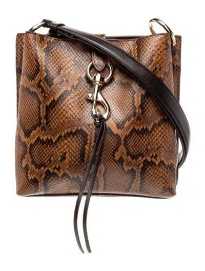 Pre-owned Rebecca Minkoff Embossed Leather Shoulder Bag In Brown