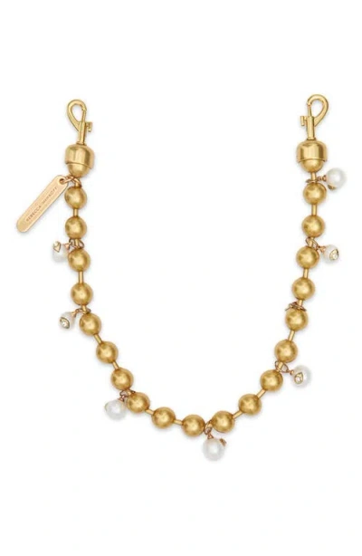 Rebecca Minkoff Evil Eye Faux Pearl Swag Bag Charm In Gold