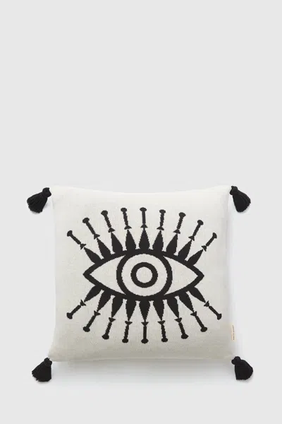 Rebecca Minkoff Evil Eye Motif Decorative Pillow In Black