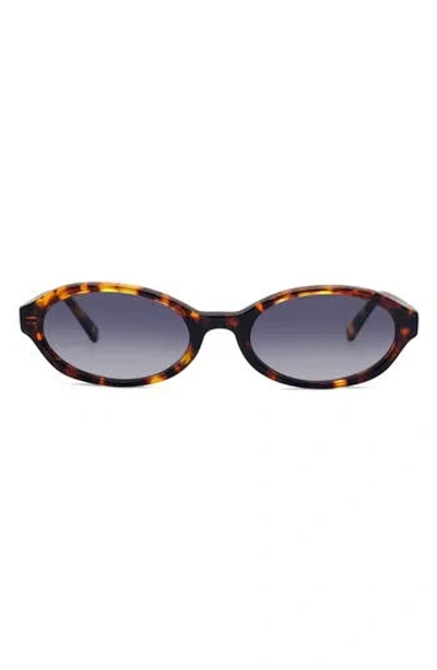 Rebecca Minkoff Fallon 54mm Oval Sunglasses In Brown