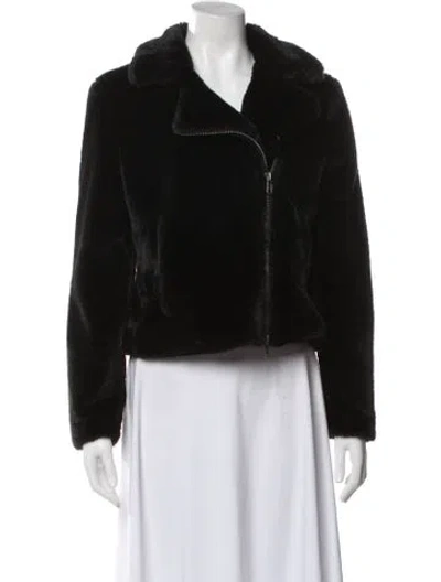 Pre-owned Rebecca Minkoff Faux Fur Coat In Black