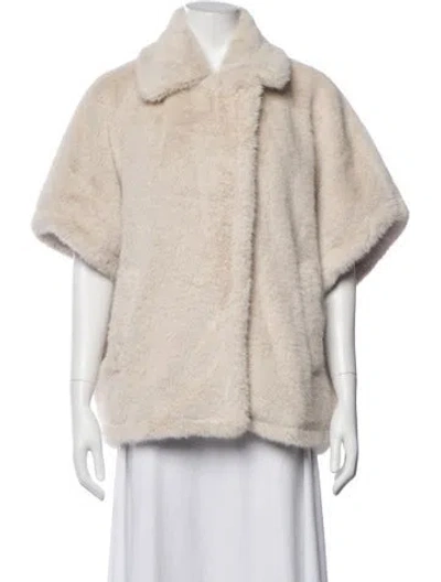 Pre-owned Rebecca Minkoff Faux Fur Coat In Neutral