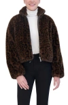 Rebecca Minkoff Faux Fur Crop Jacket In Leopard