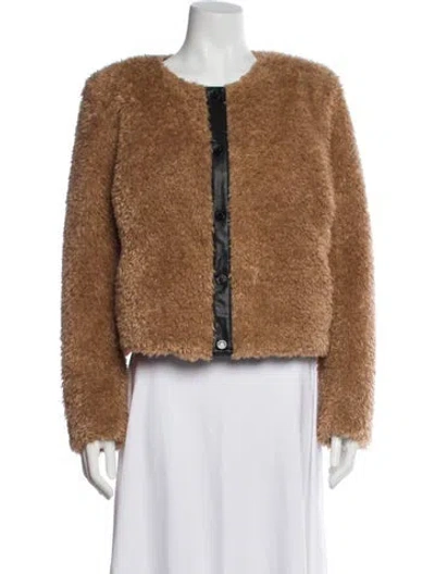 Pre-owned Rebecca Minkoff Faux Fur Faux Fur Jacket In Brown