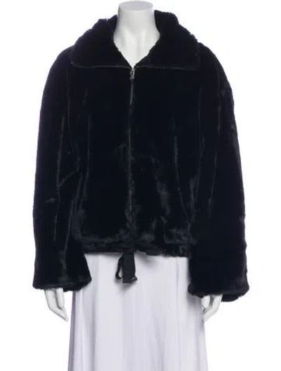 Pre-owned Rebecca Minkoff Faux Fur Jacket In Blue