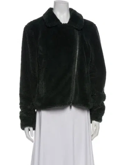 Pre-owned Rebecca Minkoff Faux Fur Jacket In Green
