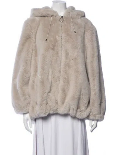 Pre-owned Rebecca Minkoff Faux Fur Jacket In Neutrals