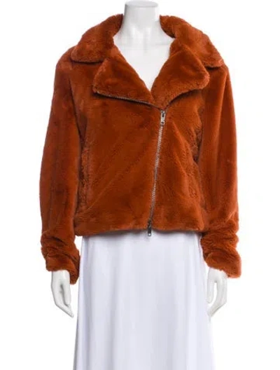 Pre-owned Rebecca Minkoff Faux Fur Jacket In Orange