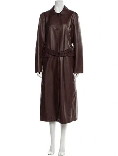 Pre-owned Rebecca Minkoff Faux Leather Trench Coat W/ Tags In Brown