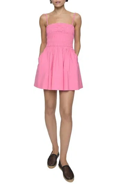 Rebecca Minkoff Fay Smocked Mini Sundress In Pink