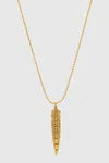 Rebecca Minkoff Feather Pendant Necklace In Gold