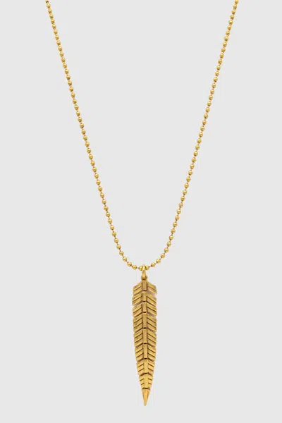 Rebecca Minkoff Feather Pendant Necklace In Gold