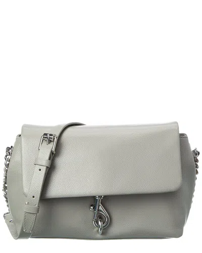 Rebecca Minkoff Flap Leather Crossbody In Grey