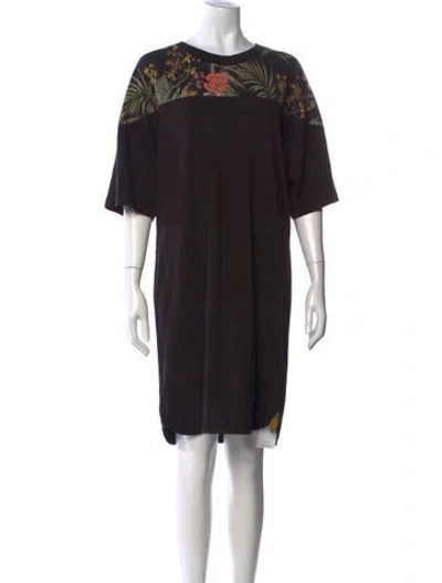 Pre-owned Rebecca Minkoff Floral Print Knee-length Dress In Black