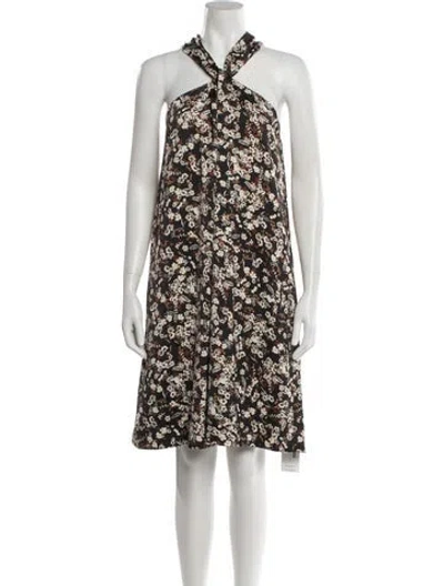 Pre-owned Rebecca Minkoff Floral Print Knee-length Dress In Brown